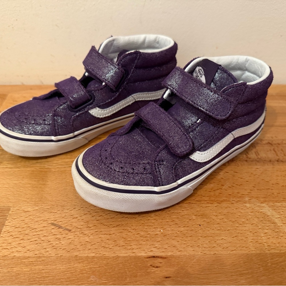 Vans Purple Mid-Top Sneakers with Velcro Straps